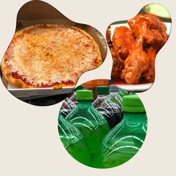 COMBO 1 large pizza - 10 wings - one 2 liter